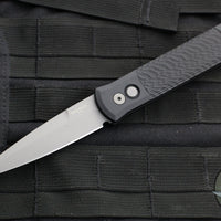 Protech Godfather Out The Side (OTS) Knife- Jigged Black Handle- Blasted Blade And HW-Deep Carry Clip 924