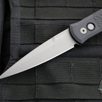 Protech Godfather Out The Side (OTS) Knife- Jigged Black Handle- Blasted Blade And HW-Deep Carry Clip 924