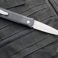 Protech Godfather Out The Side (OTS) Knife- Jigged Black Handle- Blasted Blade And HW-Deep Carry Clip 924