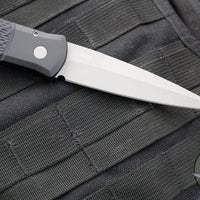 Protech Godfather Out The Side (OTS) Knife- Jigged Black Handle- Blasted Blade And HW-Deep Carry Clip 924