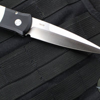 Protech Godfather Black And Ivory Micarta Tuxedo Out The Side (OTS) Knife Satin Blade 951