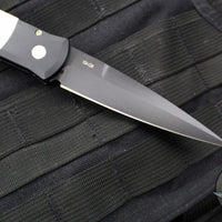 Protech Godfather Black And Ivory Micarta Tuxedo Out The Side (OTS) Knife DLC Black Blade 952