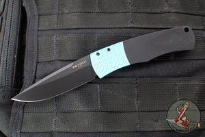 Protech Magic "Whiskers" Out The Side (OTS) Auto- Hidden Bolster Release Knife- Black Body- Textured Turquoise Bolster- Black DLC Blade BR-1.7 LTD-T Blue