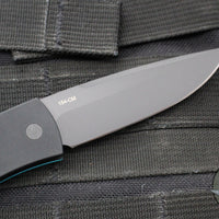 Protech Magic "Whiskers" Out The Side (OTS) Auto- Hidden Bolster Release Knife- Black Body- Textured Turquoise Bolster- Black DLC Blade BR-1.7 LTD-T Blue