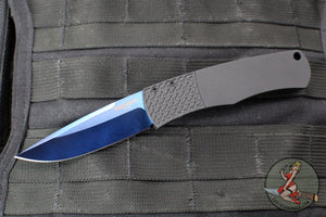 Protech Magic "Whiskers" Out The Side (OTS) Auto- Hidden Bolster Release Knife- Black Body- Textured Bolster- Sapphire Blue Blade BR-1 SB