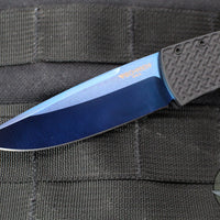 Protech Magic "Whiskers" Out The Side (OTS) Auto- Hidden Bolster Release Knife- Black Body- Textured Bolster- Sapphire Blue Blade BR-1 SB