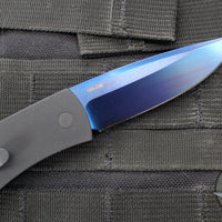 Protech Magic "Whiskers" Out The Side (OTS) Auto- Hidden Bolster Release Knife- Black Body- Textured Bolster- Sapphire Blue Blade BR-1 SB