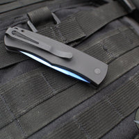 Protech Magic "Whiskers" Out The Side (OTS) Auto- Hidden Bolster Release Knife- Black Body- Textured Bolster- Sapphire Blue Blade BR-1 SB