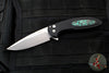 Protech Cambria Flipper- Black Aluminum Handle- TechnoCarbo Teal Inlay- Stonewash Magnacut Blade- Black Lip Pearl Button BSA25.Cambria.1