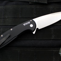 Protech Cambria Flipper- Black Aluminum Handle- TechnoCarbo Teal Inlay- Stonewash Magnacut Blade- Black Lip Pearl Button BSA25.Cambria.1