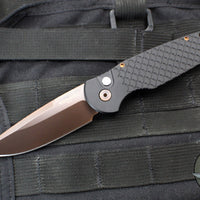 Protech TR-3 Tactical Response 3 Out The Side (OTS) Auto Knife- Blade Show 2025- Black Fish Scale Handle- Zirconium Nitride "Antique PVD" Finished Magnacut Blade- BLP Button BSA25.TR-3.1