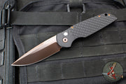 Protech TR-3 Tactical Response 3 Out The Side (OTS) Auto Knife- Blade Show 2025- Black Fish Scale Handle- Zirconium Nitride "Antique PVD" Finished Magnacut Blade- BLP Button BSA25.TR-3.1