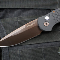 Protech TR-3 Tactical Response 3 Out The Side (OTS) Auto Knife- Blade Show 2025- Black Fish Scale Handle- Zirconium Nitride "Antique PVD" Finished Magnacut Blade- BLP Button BSA25.TR-3.1