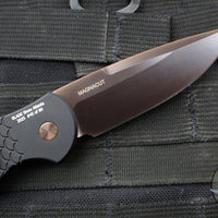 Protech TR-3 Tactical Response 3 Out The Side (OTS) Auto Knife- Blade Show 2025- Black Fish Scale Handle- Zirconium Nitride "Antique PVD" Finished Magnacut Blade- BLP Button BSA25.TR-3.1