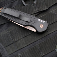 Protech TR-3 Tactical Response 3 Out The Side (OTS) Auto Knife- Blade Show 2025- Black Fish Scale Handle- Zirconium Nitride "Antique PVD" Finished Magnacut Blade- BLP Button BSA25.TR-3.1
