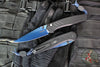 Protech Avalon- Peace Neighbor Deisgn- Manual Button Lock Knife- Solid Black Handle- Sapphire Blue Magnacut Steel Blade- Black Lip Pearl Serialized Edition of 200 BSA26.AVALON.1