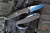 Protech Avalon- Peace Neighbor Deisgn- Manual Button Lock Knife- Solid Black Handle- Sapphire Blue Magnacut Steel Blade- Black Lip Pearl Serialized Edition of 200 BSA26.AVALON.1