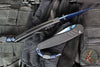 Protech Avalon- Peace Neighbor Deisgn- Manual Button Lock Knife- Solid Black Handle- Sapphire Blue Magnacut Steel Blade- Black Lip Pearl Serialized Edition of 200 BSA26.AVALON.1
