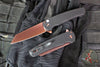 Protech Malibu Flipper- Reverse Tanto-  Black Aluminum Handle- Copper Rose PVD Magnacut Finished Blade- Black Lip Pearl Button BSA26.MALIBU.1
