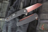 Protech Malibu Flipper- Reverse Tanto-  Black Aluminum Handle- Copper Rose PVD Magnacut Finished Blade- Black Lip Pearl Button BSA26.MALIBU.1