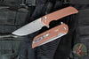 Protech Mordax Flipper- BLADE SHOW 2026- Brown Finished Handle- Stonewash Magnacut Blade- White Pearl Button BSA26.Mordax.1