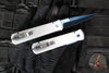 Protech Godfather Out The Side (OTS) Knife- Satin Finished Silver Aluminum Handle- Sapphire Blue PVD Finished Blade And HW BSA26.GODFATHER.2