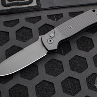 Protech Terzuola ATCF Out The Side (OTS) Auto Knife- OPERATOR- Black Handle with Black G-10 Inlays- Sterile Black Magnacut Steel Blade- Tritium Button Inlay BT2715-Operator