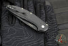 Protech Cambria Flipper- Black Aluminum Handle- Maple Burl Wood Inlay- Black DLC Magnacut Blade- Mosaic Pin Button CF2103-LTD Maple