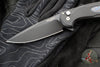 Protech Cambria Flipper- Black Aluminum Handle- TechnoCarbo Blue Inlay- Black DLC Magnacut Blade- Black Lip Pearl Button CF2103-LTD TC BLUE