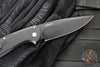 Protech Cambria Flipper- Black Aluminum Handle- TechnoCarbo Blue Inlay- Black DLC Magnacut Blade- Black Lip Pearl Button CF2103-LTD TC BLUE
