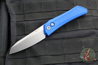 Protech Oligarch Out The Side (OTS) Auto Knife - Blue Handle - Stonewash Magnacut Blade DS101-BLUE