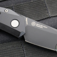 Protech Oligarch Out The Side (OTS) Auto Knife - Black Handle - Black DLC Magnacut Blade DS103