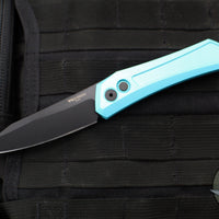 Protech Oligarch Out The Side (OTS) Auto Knife - Turquoise Blue Handle - Black DLC Magnacut Blade DS103 T Blue