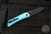 Protech Oligarch Out The Side (OTS) Auto Knife - Turquoise Blue Handle - Black DLC Magnacut Blade DS103 T Blue