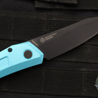 Protech Oligarch Out The Side (OTS) Auto Knife - Turquoise Blue Handle - Black DLC Magnacut Blade DS103 T Blue