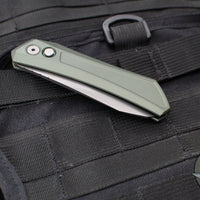 Protech Oligarch Out The Side (OTS) Auto Knife - Green Handle - Smokey Grey DLC Magnacut Blade DS121-GREEN
