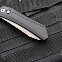 Protech Oligarch Out The Side (OTS) Auto Knife - Black Handle - Smokey Grey DLC Magnacut Blade DS121