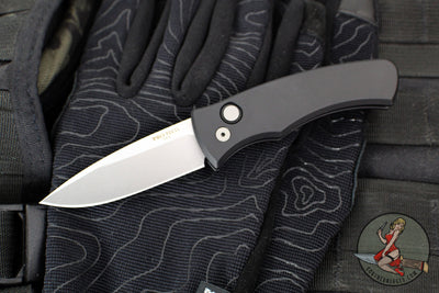 Protech Duke 2 Out The Side (OTS) Auto Knife - Black Handle- Stonewash Magnacut Blade DUKE2101