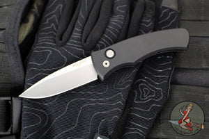 Protech Duke 2 Out The Side (OTS) Auto Knife - Black Handle- Stonewash Magnacut Blade DUKE2101