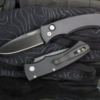 Protech Duke 2 Out The Side (OTS) Auto Knife - Black Handle- Black DLC Magnacut Blade DUKE2103