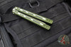 Protech FlyFather 2 Balisong- Dual Tone Green Channel Handles- Satin Finished Blade FF2101-Green