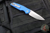 Protech TR-3 Integrity- Manual Button Lock Knife- Smooth Blue Handle- Stonewash S35VN Steel Blade  INT101-Blue