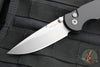 Protech TR-3 Integrity- Manual Button Lock Knife- Smooth Black Handle- Stonewash S35VN Steel Blade  INT101