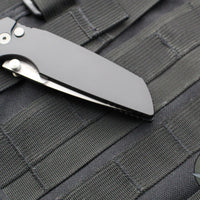 Protech TR-3 Integrity- Manual Button Lock Knife- Smooth Black Handle- Stonewash S35VN Steel Blade  INT101