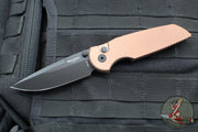 Protech TR-3 Integrity- Manual Button Lock Knife- Smooth FDE Handle- Black DLC S35VN Steel Blade  INT103-FDE