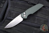 Protech TR-3 Integrity- Manual Button Lock Knife- Relic Pattern Green Handle- Stonewash S35VN Steel Blade  INT105-GREEN