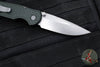 Protech TR-3 Integrity- Manual Button Lock Knife- Relic Pattern Green Handle- Stonewash S35VN Steel Blade  INT105-GREEN