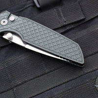 Protech TR-3 Integrity- Manual Button Lock Knife- Relic Pattern Green Handle- Stonewash S35VN Steel Blade  INT105-GREEN