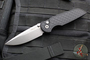 Protech TR-3 Integrity- Manual Button Lock Knife- Reptile Pattern Black Handle- Stonewash S35VN Steel Blade  INT105-Reptile