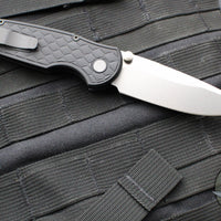 Protech TR-3 Integrity- Manual Button Lock Knife- Reptile Pattern Black Handle- Stonewash S35VN Steel Blade  INT105-Reptile